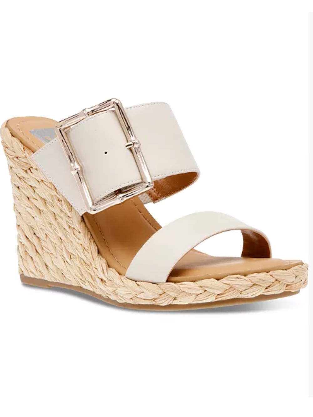 Leelee Buckle Strap Espadrille Wedge Sandals
